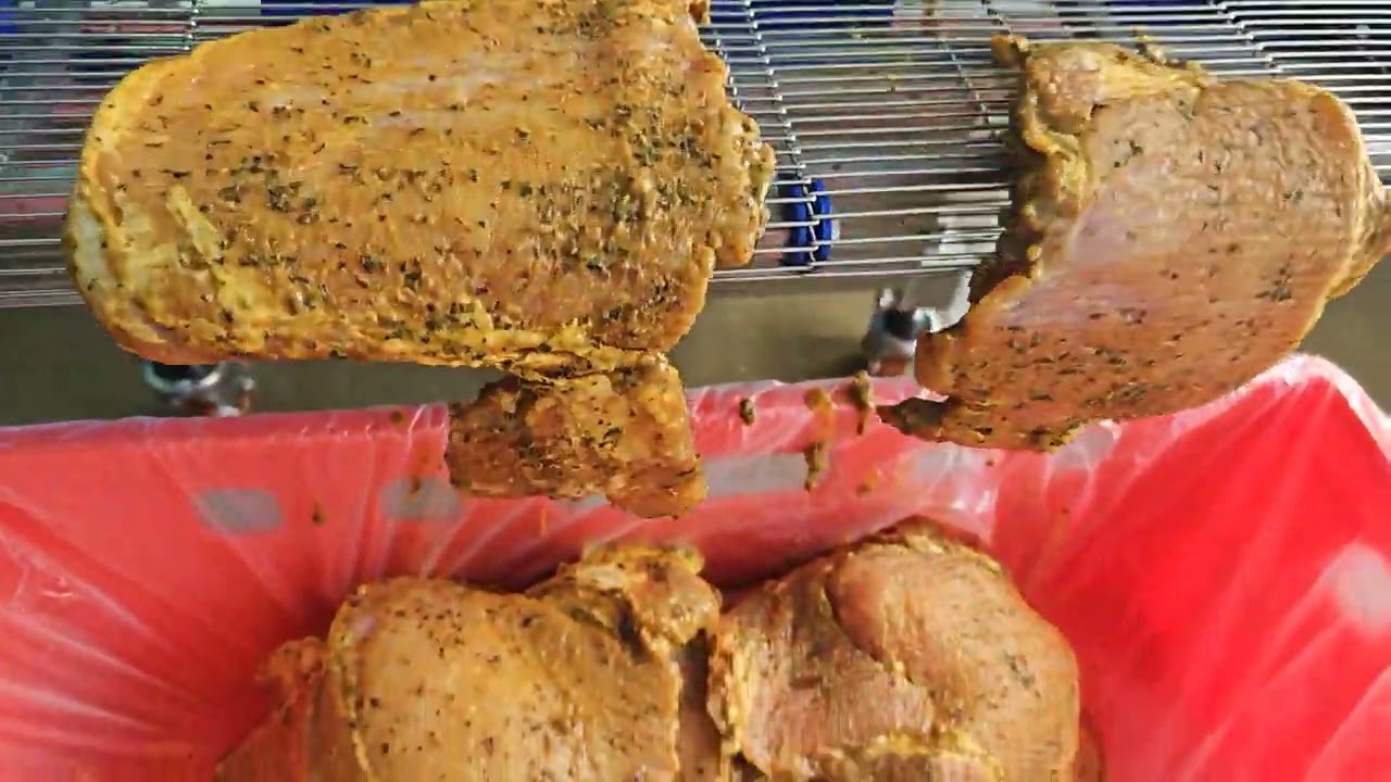 GLASS   SPR   flattening of marinated pork loin