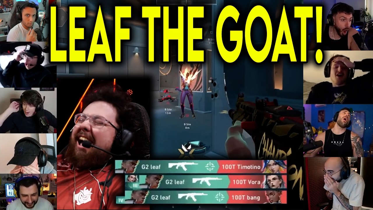Valorant Streamers React To G2 Leaf HITTING THE CRAZIEST 1v4 CLUTCH Against 100T In VCT