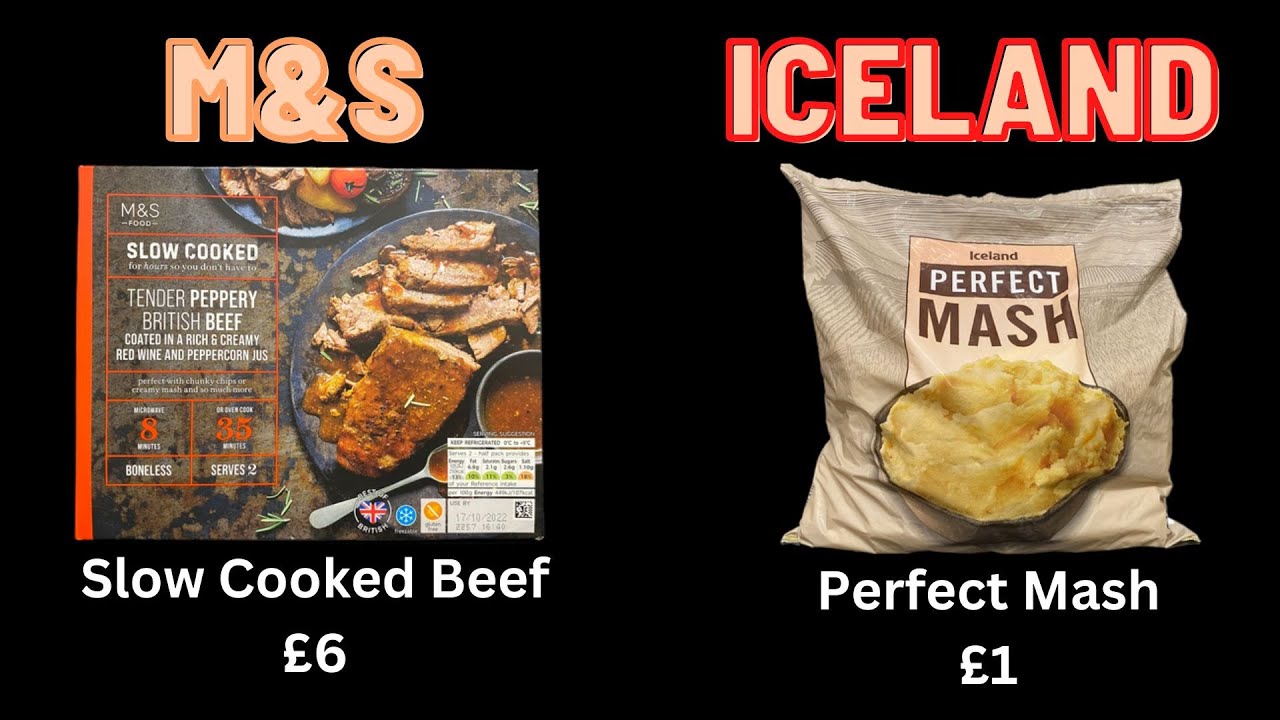 M&S Slow Cooked Beef £6 and ICELANDS Perfect Mash £1