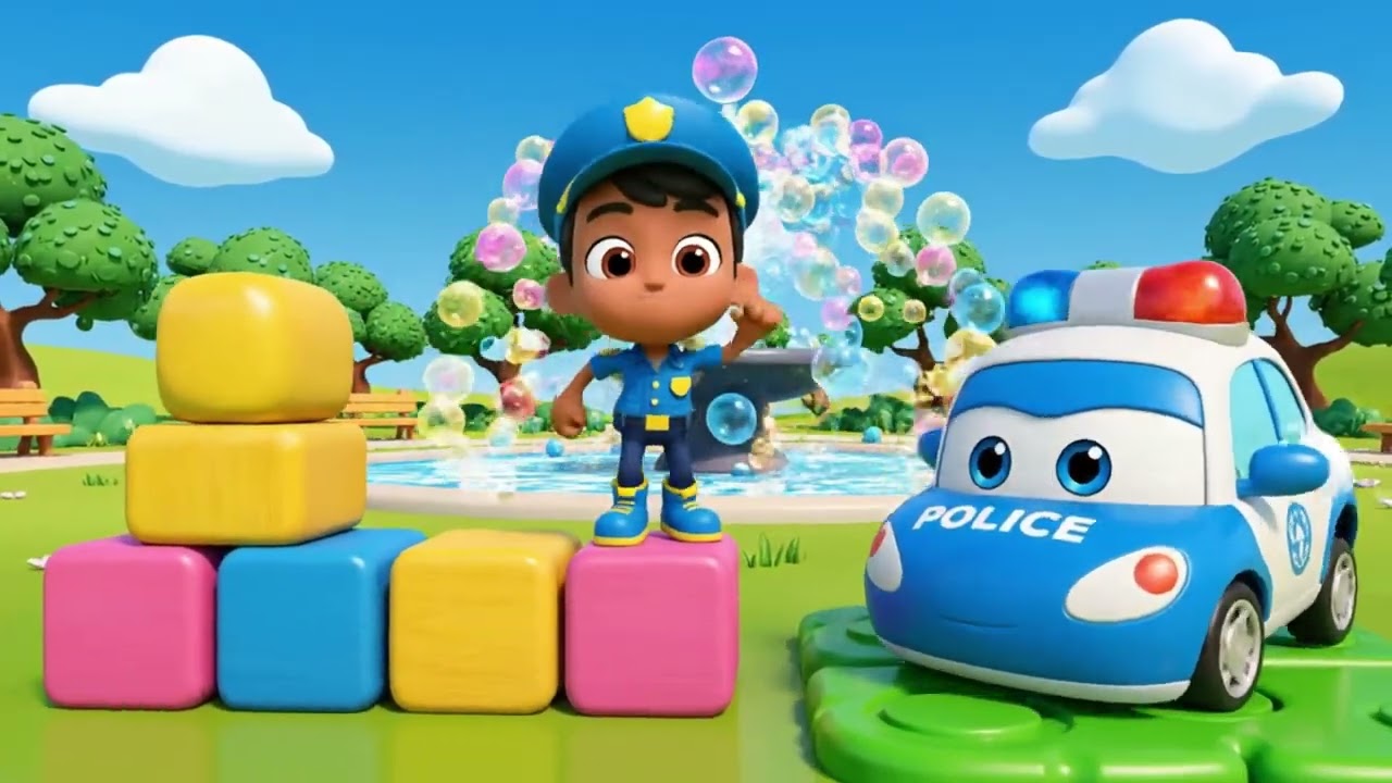 The Wheels on the Police Car Go Round and Round | Fun Toddler Song