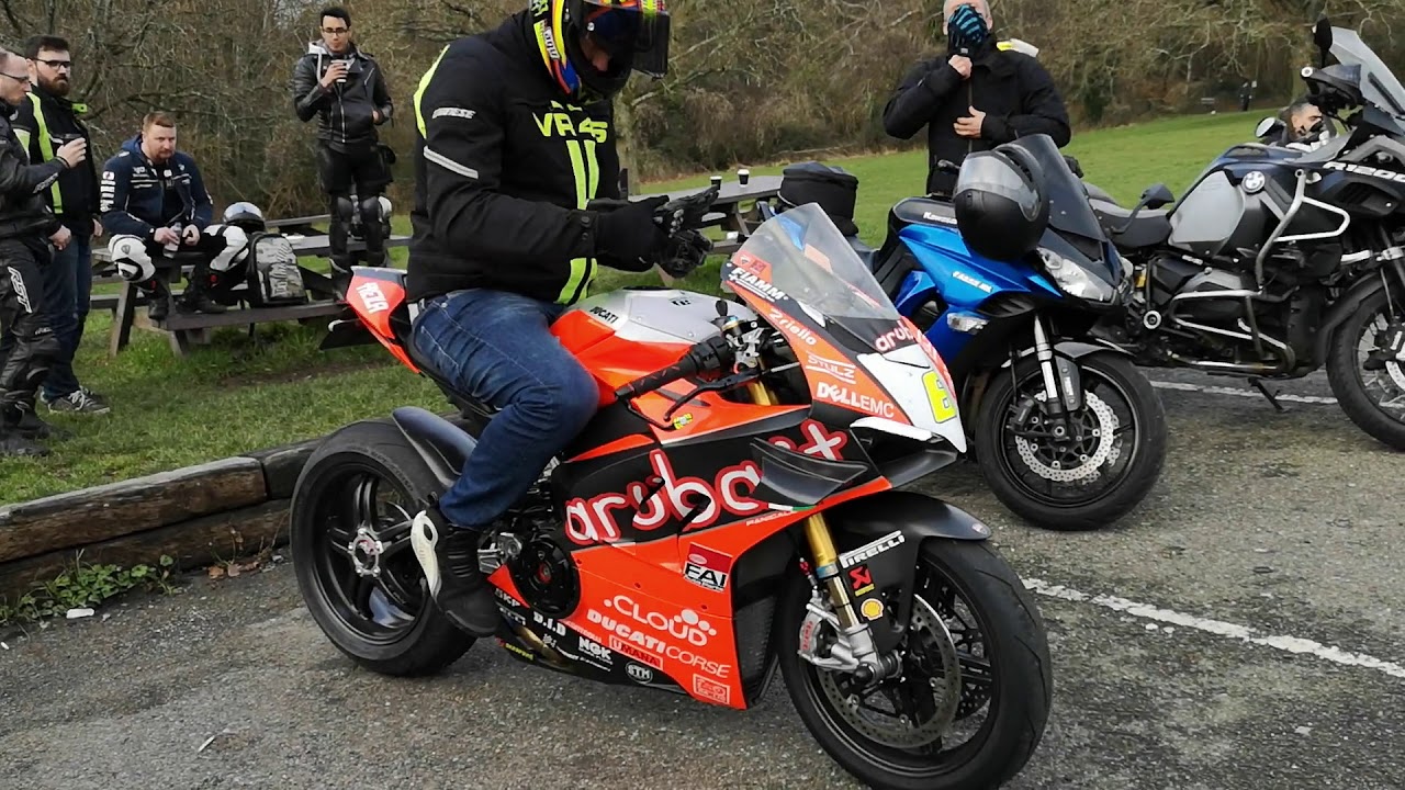 2019 Ducati V4R with WSBK Aruba paint Akrapovic exhaust, Carbon wheels, Dry clutch @ Whiteways Cafe
