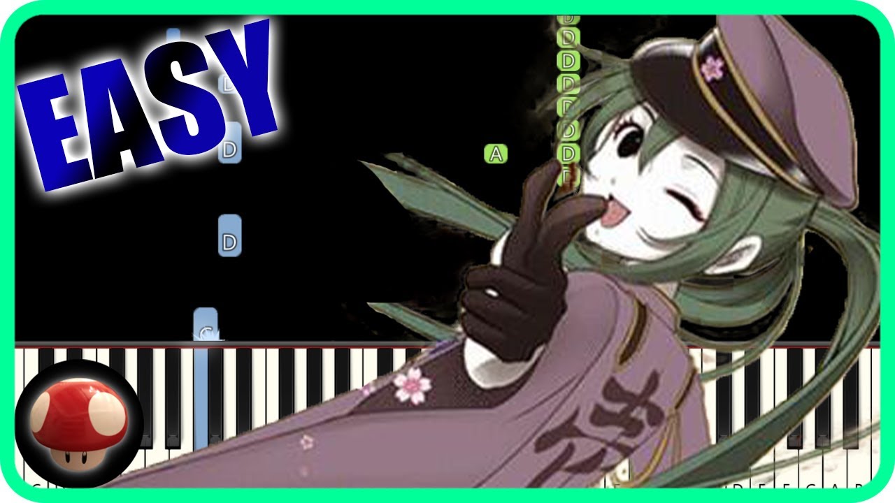 Senbonzakura - Hatsune Miku - EASY Piano Tutorial(Synthesia) / 初音ミク『千本桜』のピアノ簡単初級楽譜を弾いてみた【ピアノ初心者練習用】