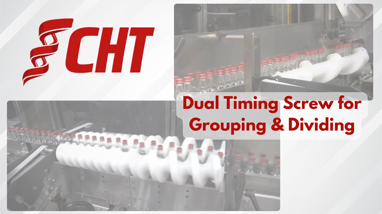 Dual Timing Screw System | Bottle Grouping & Dividing for Small Alcohol Bottles