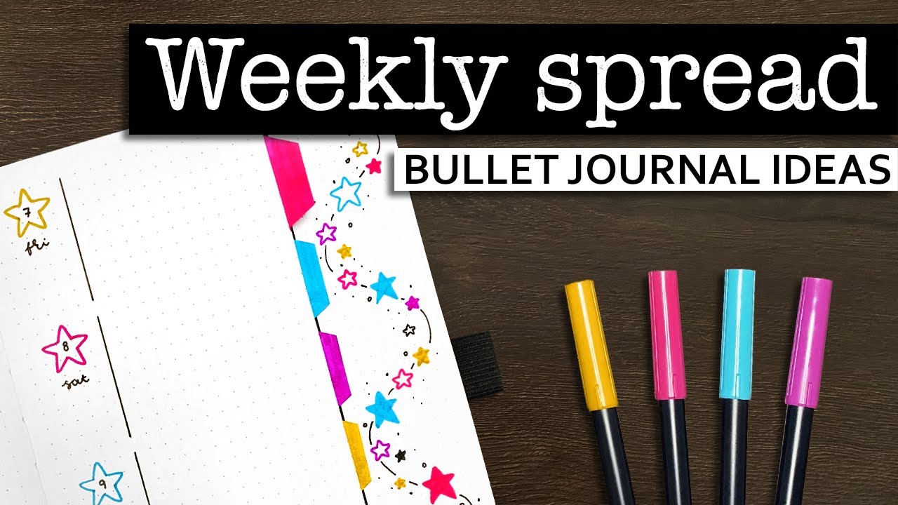 BULLET JOURNAL WEEKLY SPREAD 💜 Weekly spread ideas for your bullet journal | Bujo weekly setup