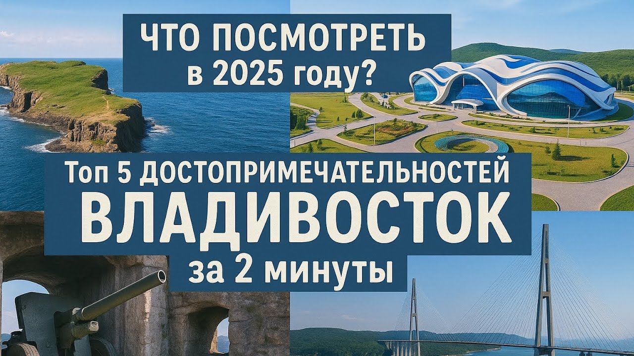 Владивосток 2025 | ТОП 5 МЕСТ Владивостока за 2 минуты | Что посмотреть во Владивостоке в 2025 году.