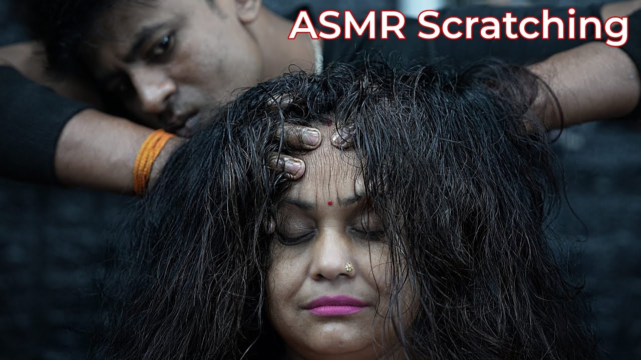 Tapping And Scratching ASMR Female Head Massage By Indian Barber | Neck Cracking Head Massage ASMR