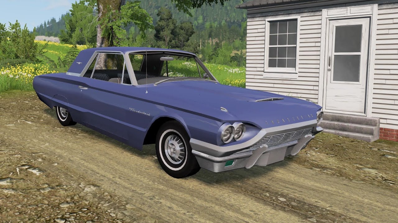 BeamNG.drive - Ford Thunderbird 1964 - Car Show Test Drive Crash . 4K 60fps.