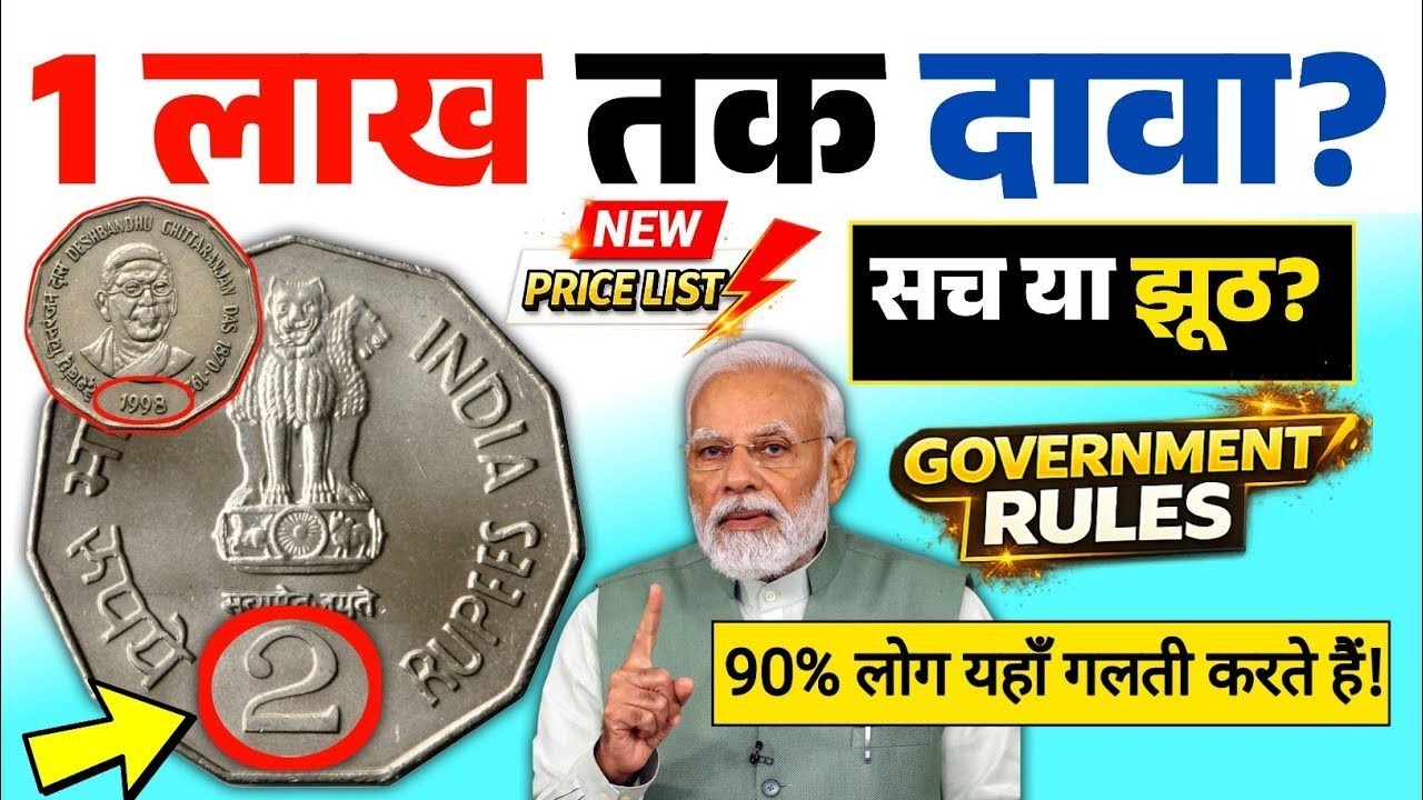 2 Rupees Cross Coin Value 5 Lakh to 8 Lakh  | 2 रुपए के ऐसे सिक्के महंगे होते है ?