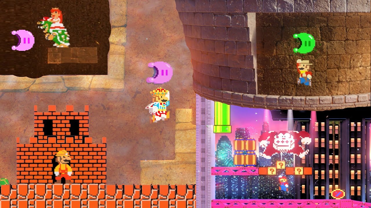 Super Mario Odyssey All Secret 2D 8 Bit Warp Pipes & All Classic 2D 8 Bit Power Moon Locations