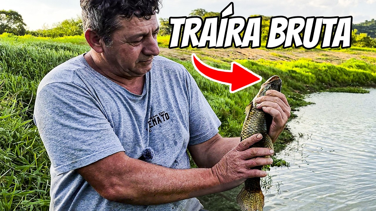 PESCARIA RAIZ: O que saiu nesse barranco foi BRUTO! (Vara de Bambu)