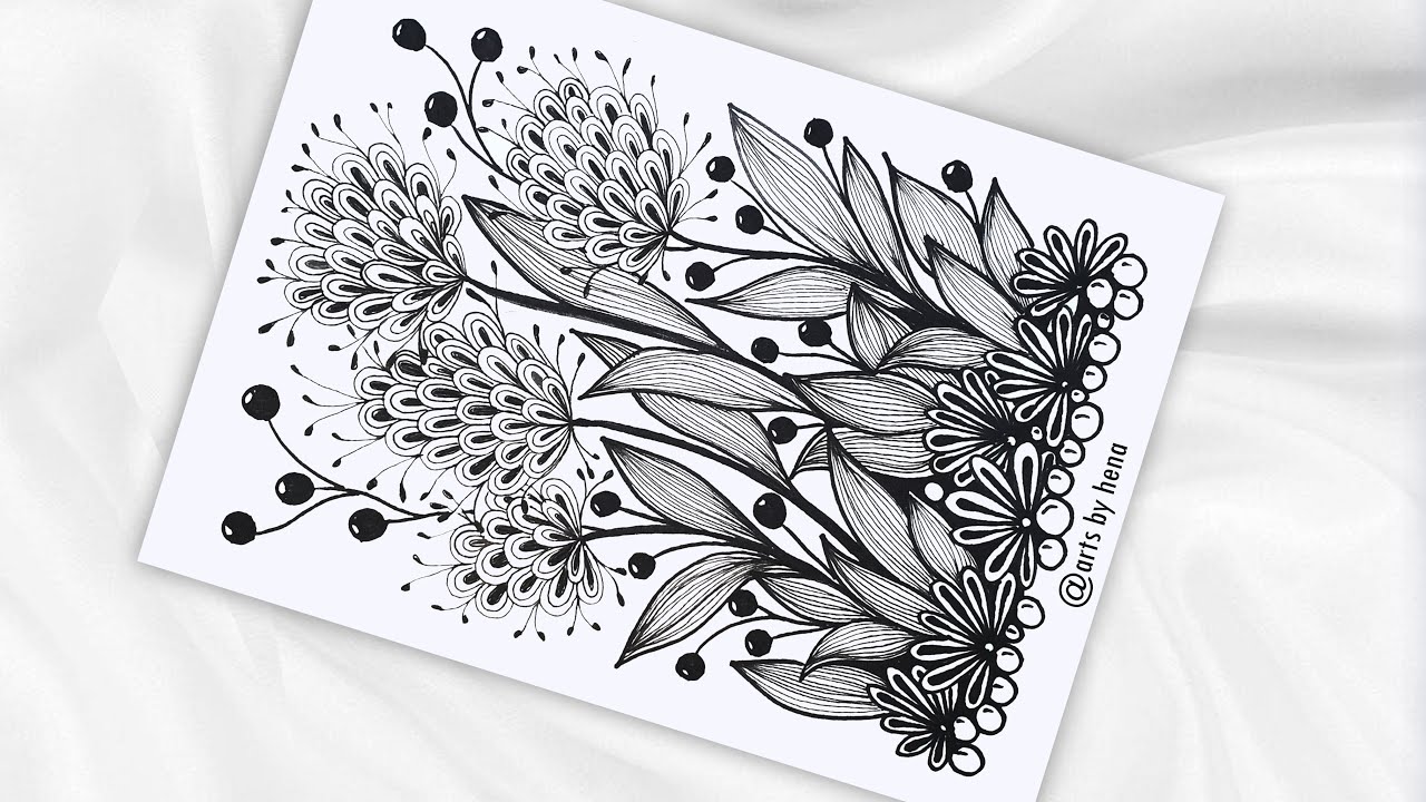 Zentangle Flower |How To Draw Zentangle Art For Beginners | Zentangle Art| Zendoodle