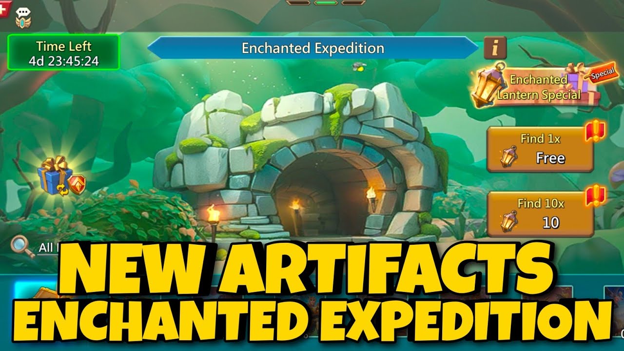 Lords mobile 5 Days Enchanted Expedition With New Castle Skin And New Artifacts