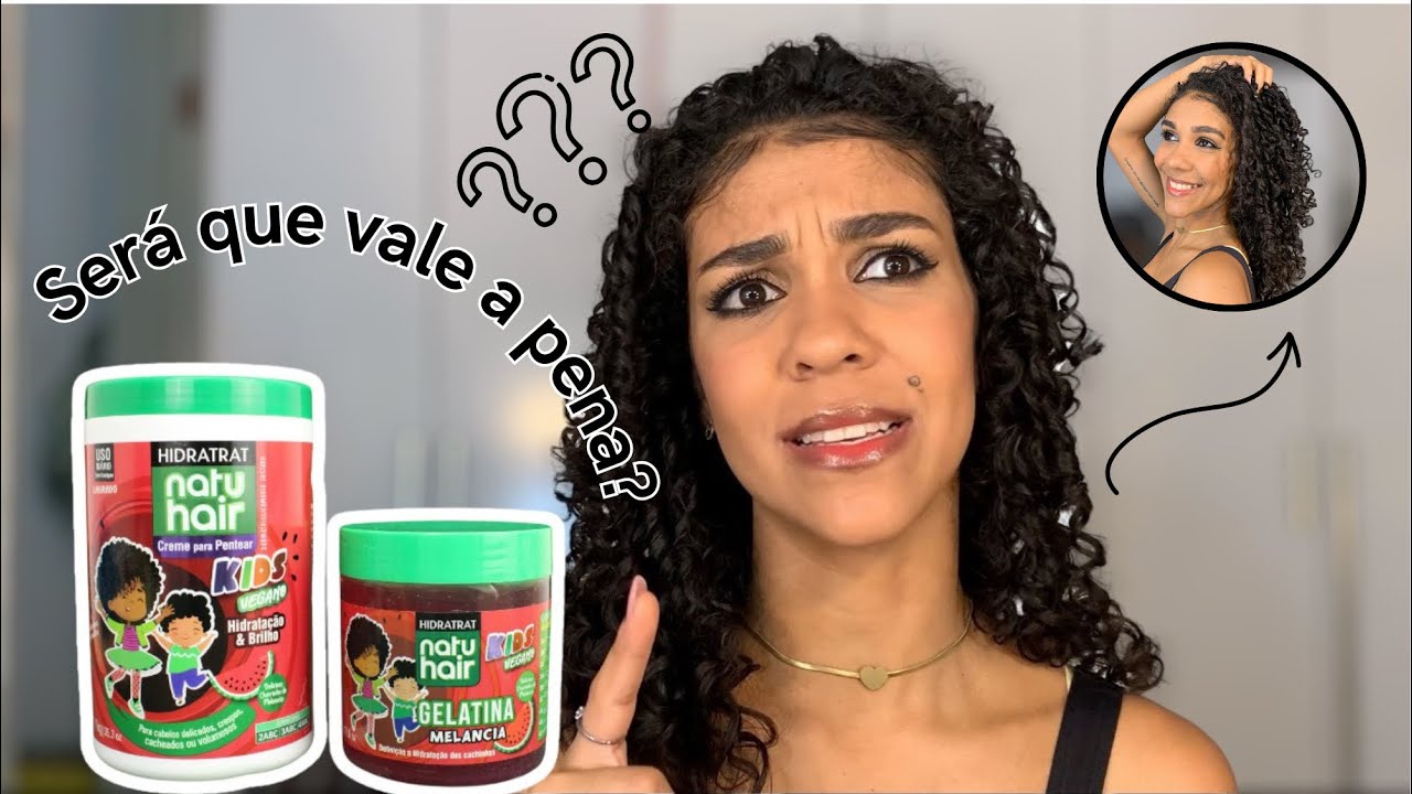 Testando o creme e gelatina de melancia da Natu Hair.
