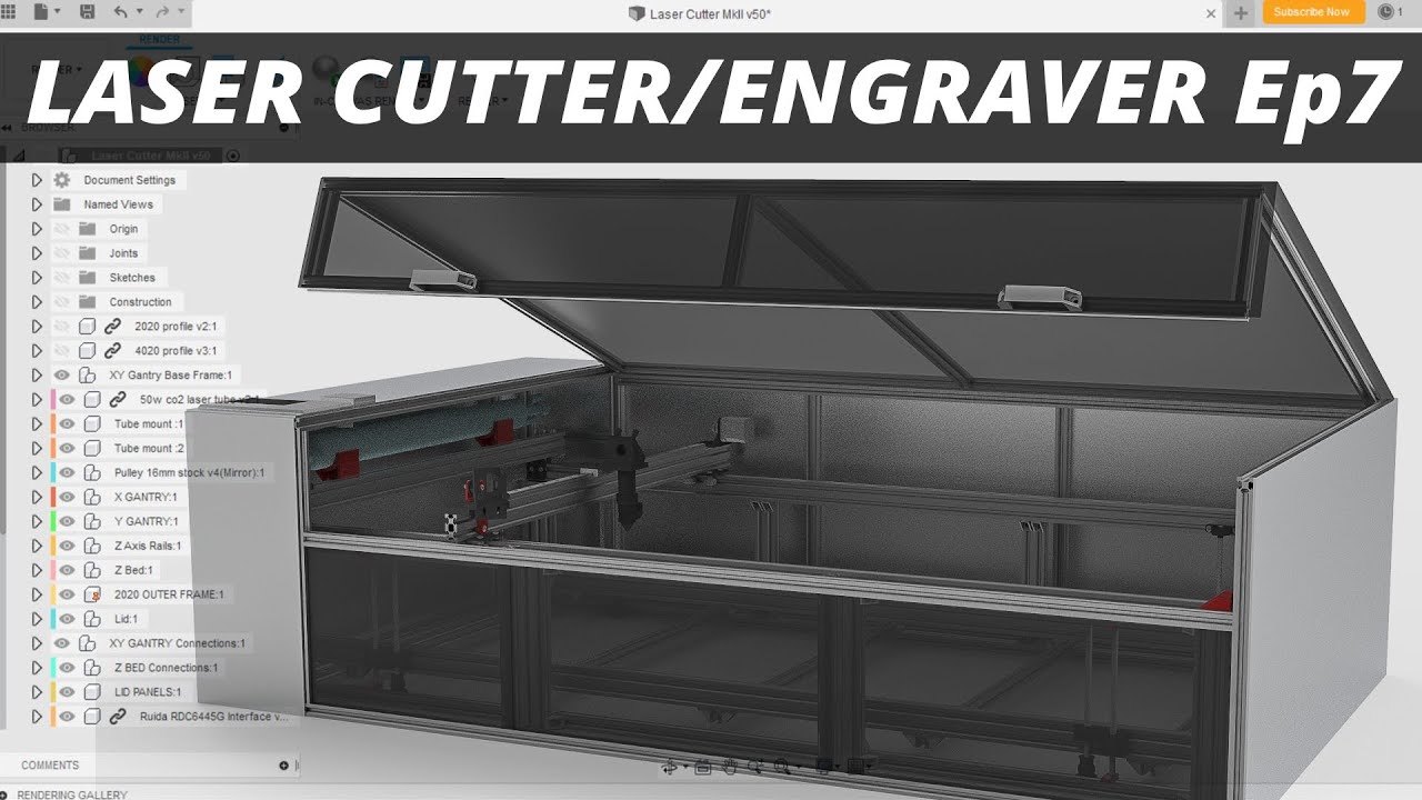 Ep7: The External Frame. The DIY CO2 Laser Cutter / Engraver Build Series
