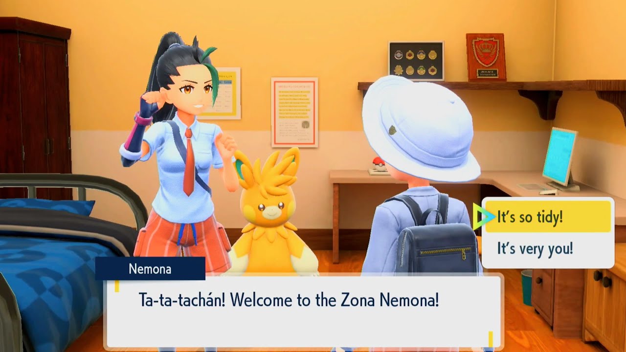 Pokémon Scarlet & Violet - Nemona Dialogue on Schools Academy & Room [Post Game]