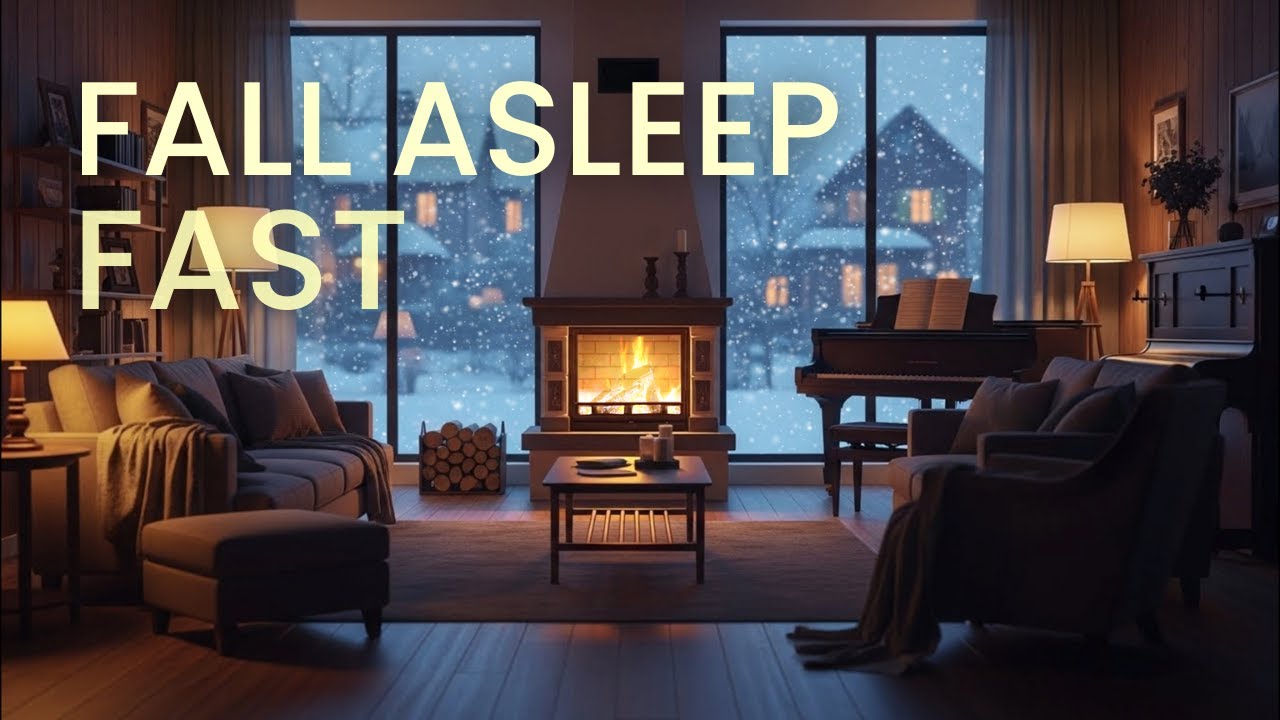 Sleep Deep 🔥 Cozy Piano & Fireplace Sounds for Night Sleep