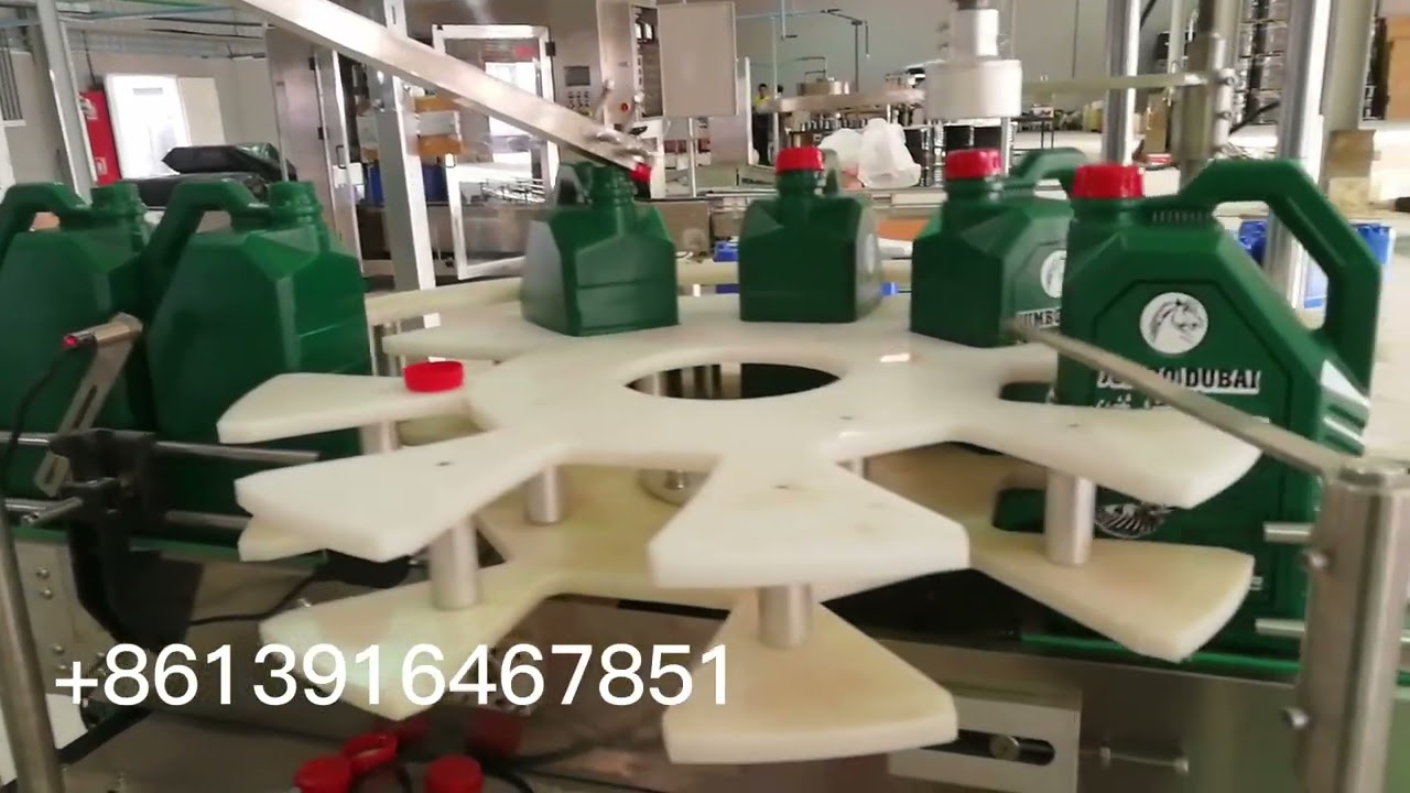Automatic lubricant oil bottle filling line