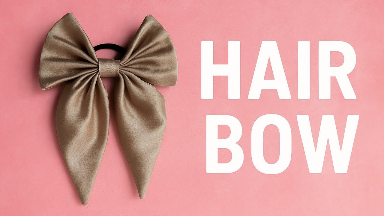 Hair bows / How to make a bow with long tail / long tail hair bows #hairbowtutorial #hairbows