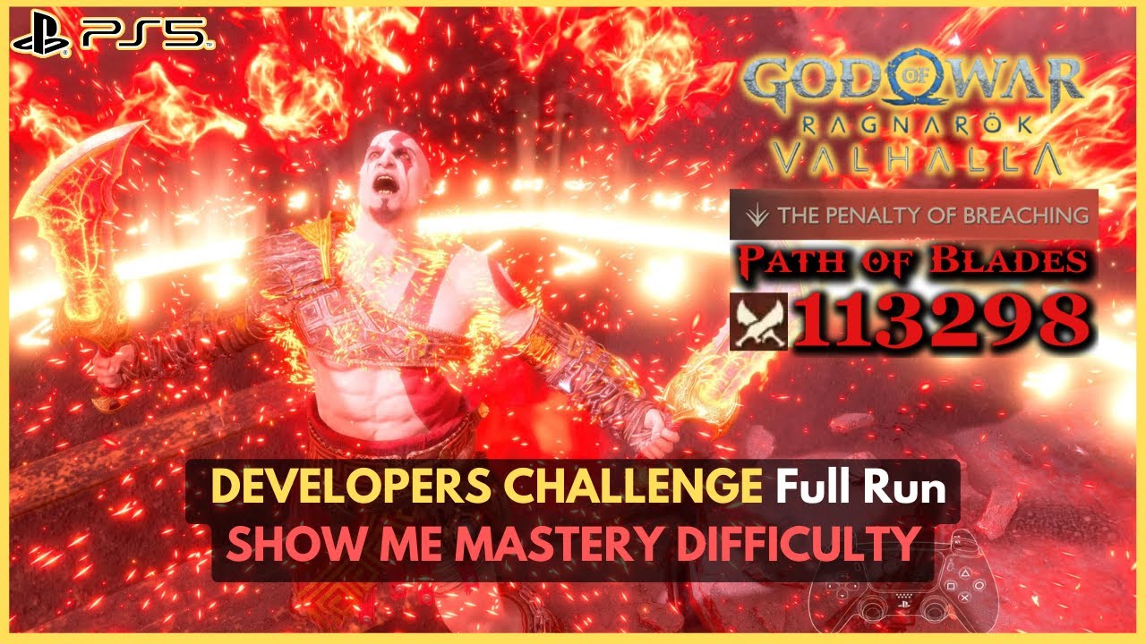 DEV CHALLENGE FULL RUN (Path of Blades + No deaths) - GOD OF WAR RAGNAROK VALHALLA DLC