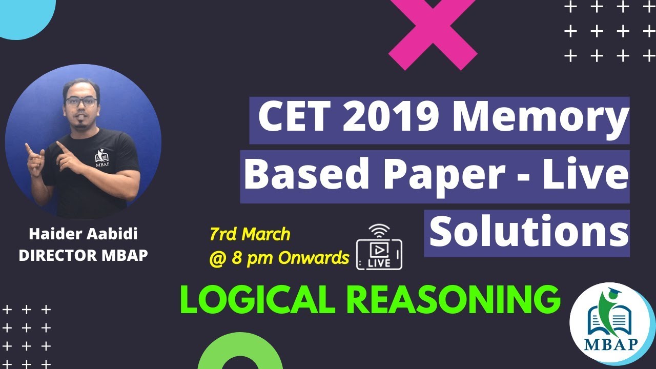 CET 2019 Memory Based Paper Solving | Live Solutions || Logical Reasoning