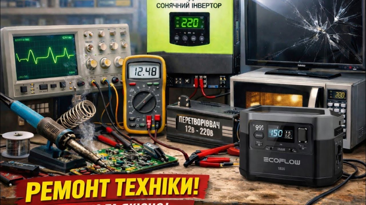РЕМОНТ ТЕХНІКИ ЕЛЕКТРОНІКИ ТОП Зарядна станція,інвертор,зарядний пристрій,перетворювач напруг