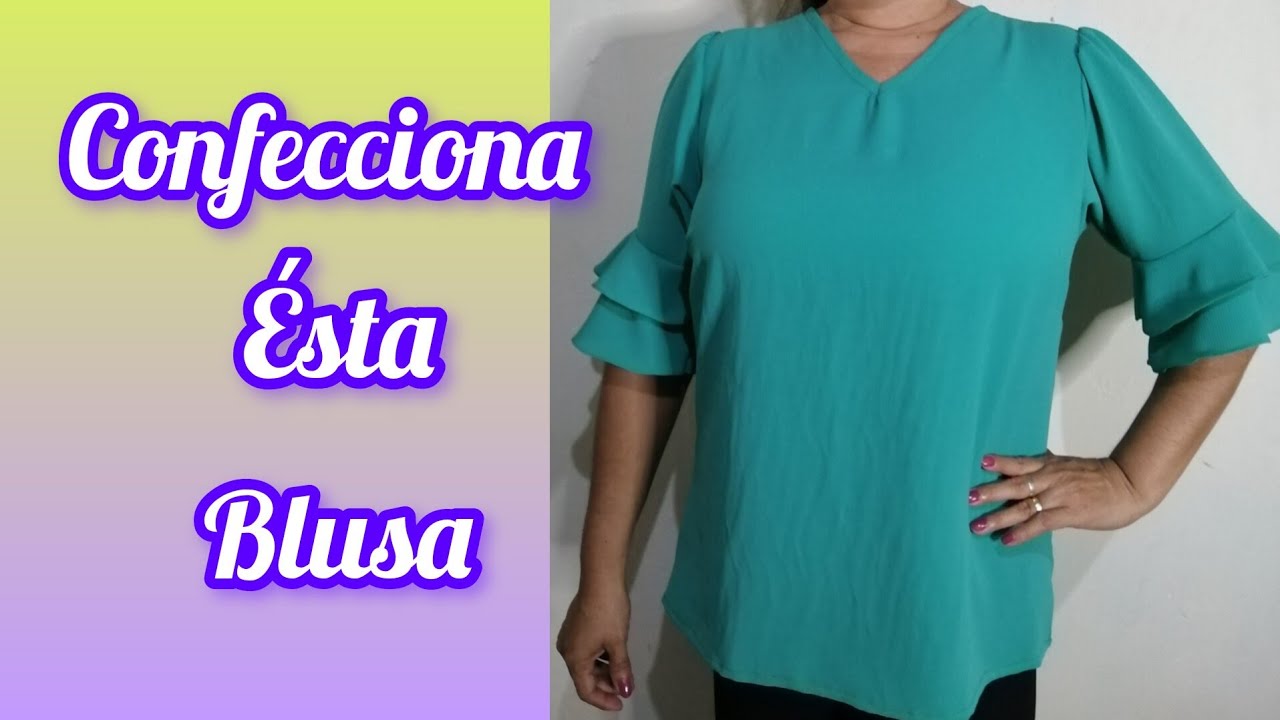 CONFECCION D BLUSA CON MANGA DOBLE OLAN 