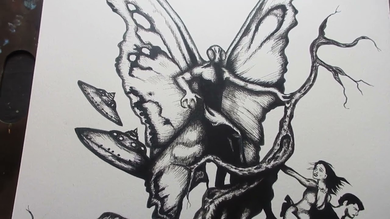 MOTHMAN ART -My Frazetta study