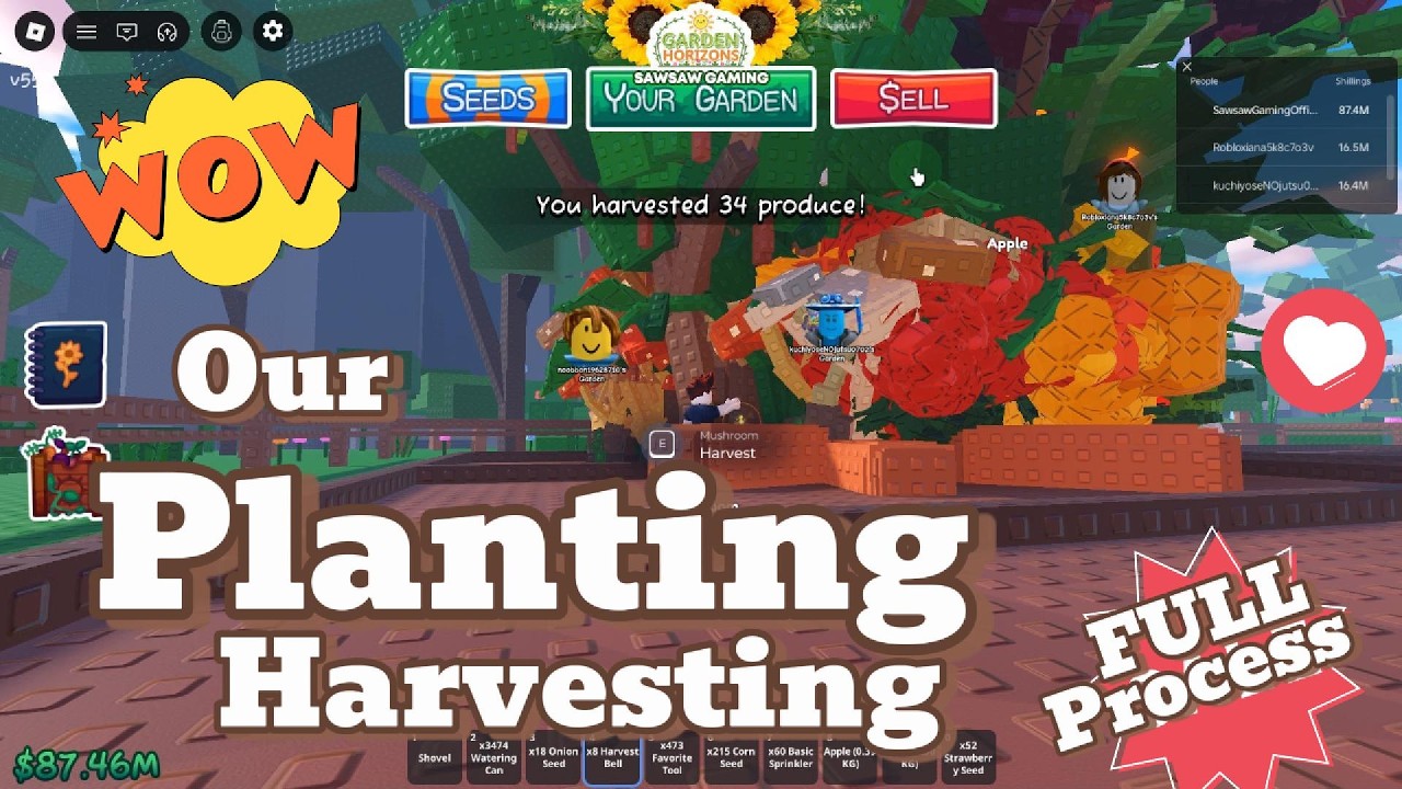 GARDEN HORIZONS | our Planting-Harvesting Process😍🥰🤩🥳🤘🙏🏻🎉🥰👨‍🌾 #sawsawgaming #roblox #gardenhorizons
