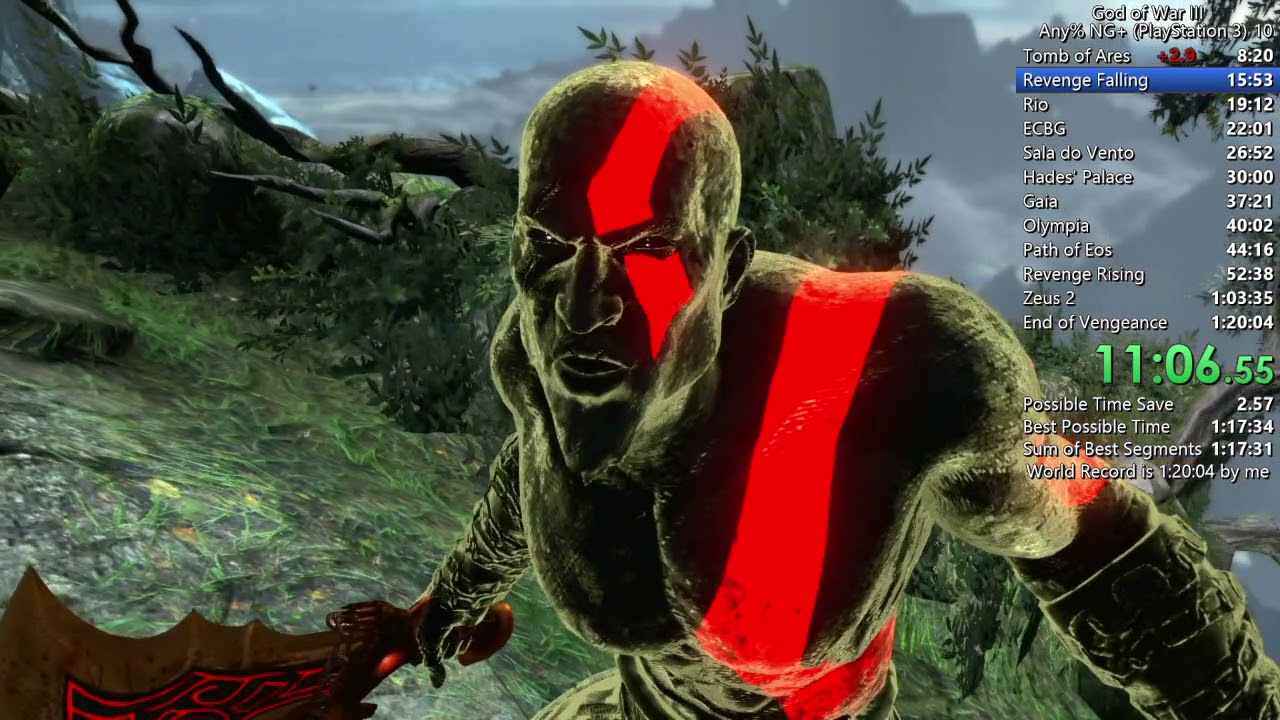 God of War 3 Any% NG+ PS3 Speedrun 1:18:52 (World Record)