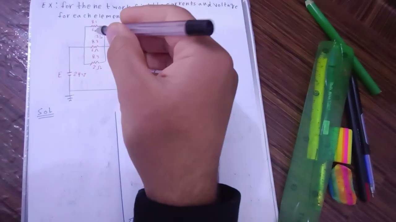 المحاضره السابعه الجزء الثاني الربط المختلط حل الامثله اسس كهرباء 