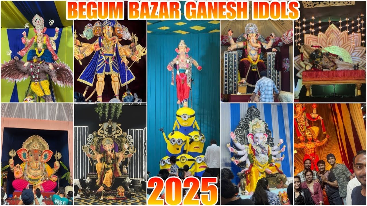 Begum Bazar Top Unqiue Ganesh Idols 2025 || 2025 Ganesh Idols || Nikith shetty