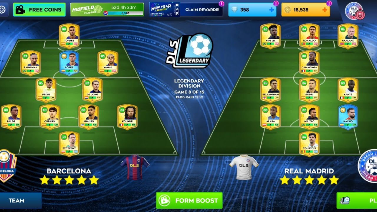 DLS26 REAL MADRID VS J TURIN VS A MILAN VS BARCELONA