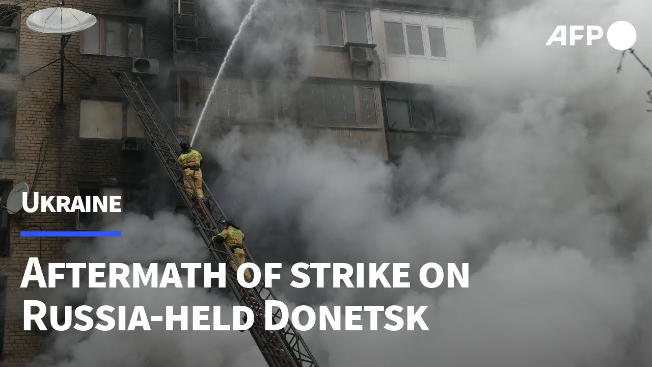 Aftermath of alleged Ukrainian strike on Russia-held Donetsk | AFP