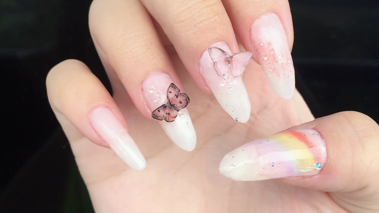 Using Shrinking Plastic | DIY 3D Butterfly Nails