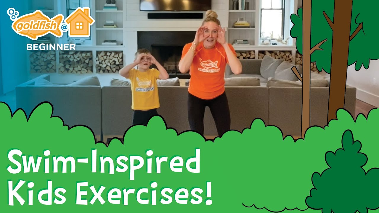 Swim-Inspired Kids Exercises (Beginner: Nature Adventure) | Goldfish At Home