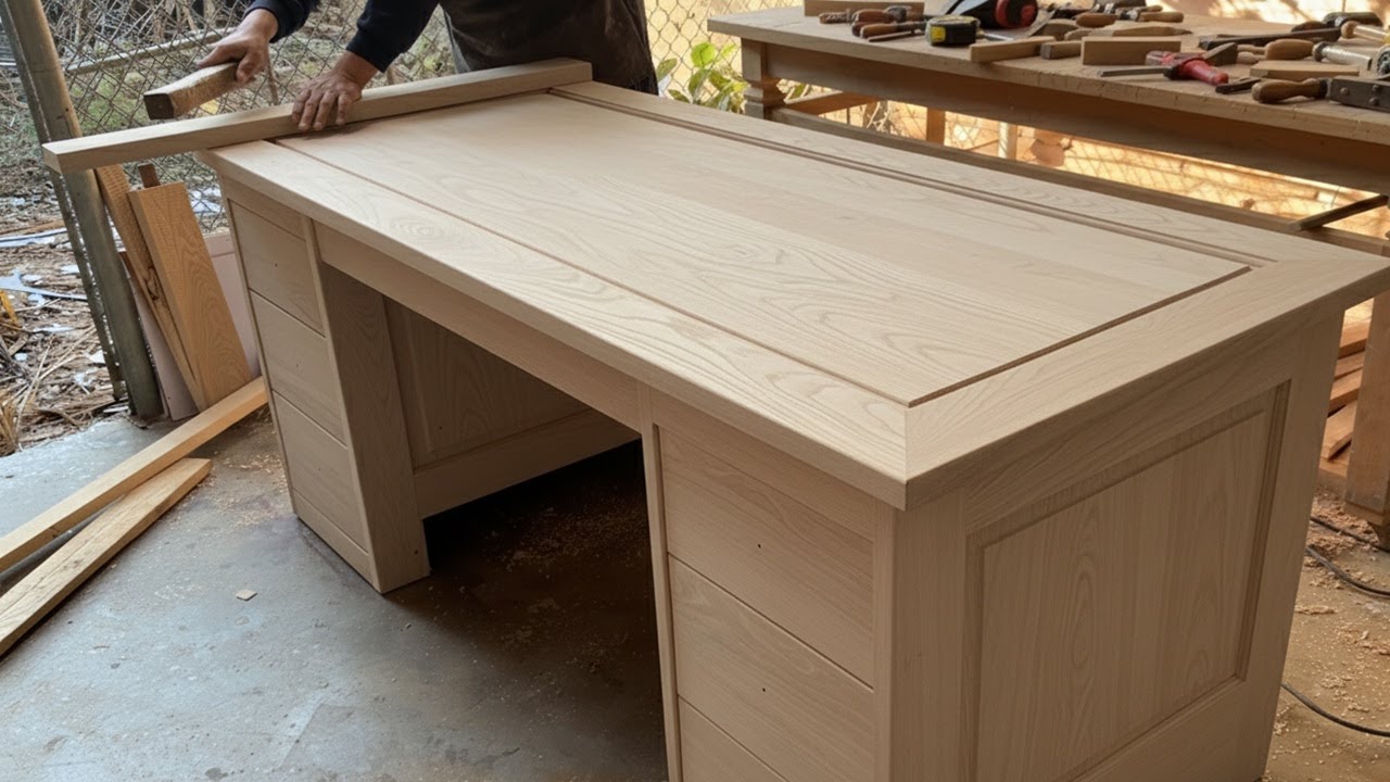 The Ultimate Office Transformation: Building a Giant Luxury Oak Desk
