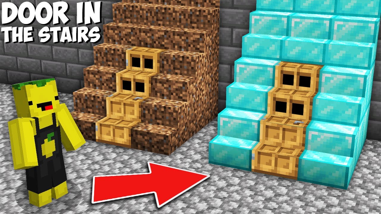I found SECRET DOOR INSIDE THE DIAMOND VS DIRT STAIRS in Minecraft ! SECRET PASSAGE !