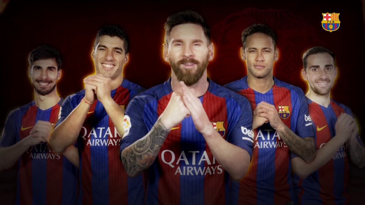 Los jugadores del FC Barcelona felicitan el Año Nuevo Chino