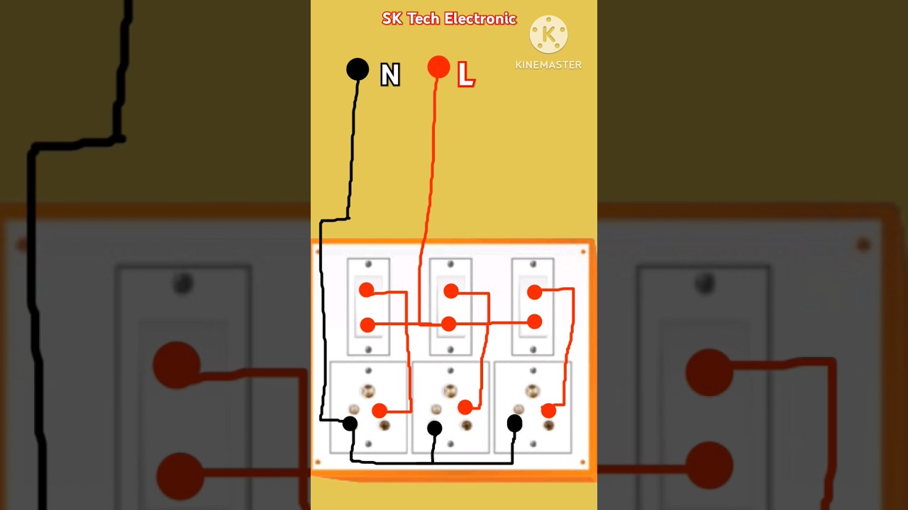 board wiring kaise Kare || 3 switch 3 socket connection #circuitdiagram #shortviralvideo#electrical