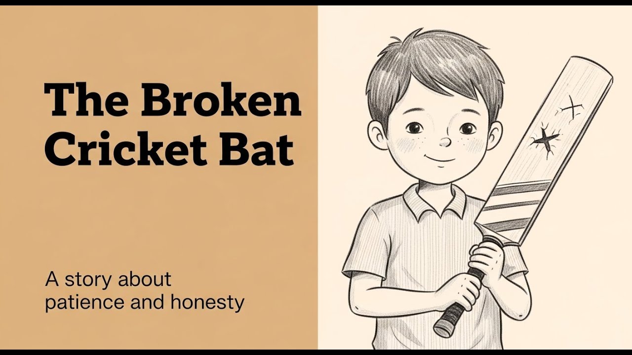 👉 The Broken Cricket Bat 🏏 | Moral Story for Kids | Honesty & Responsibility