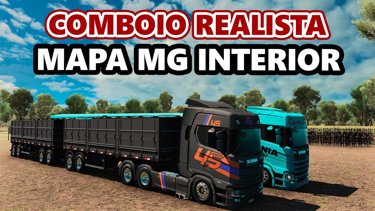 Pack ultra imersivo SCANIA + RODOTREM GUERRA 2025 | mapa MG Interior  ets2 Ao Vivo