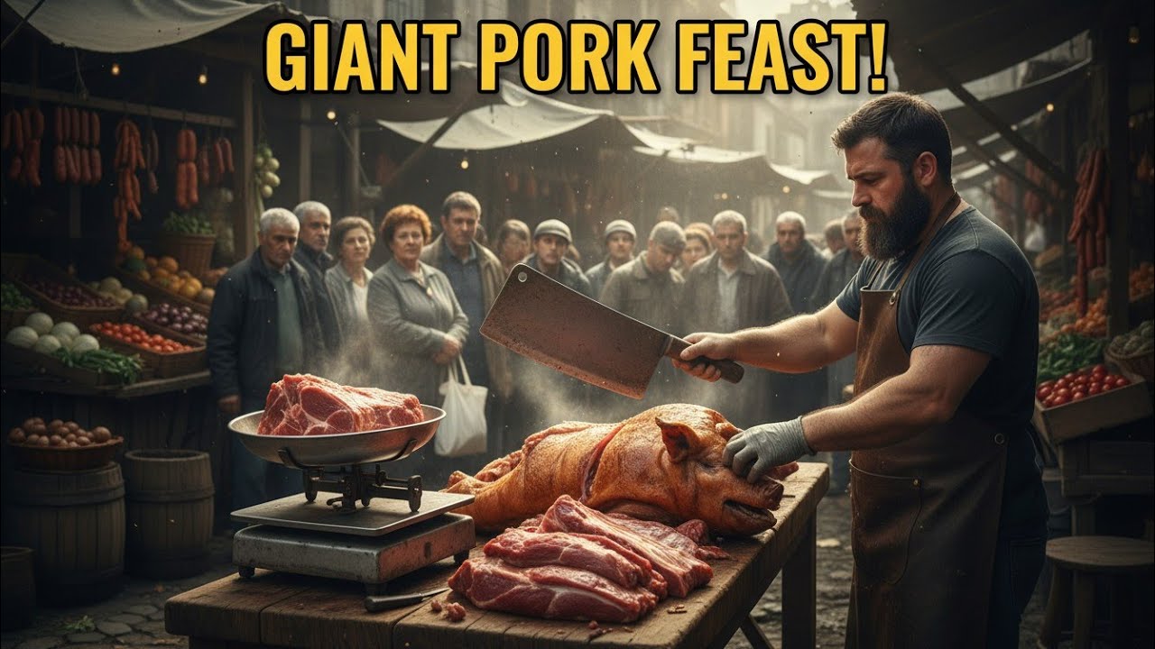 Selling Fresh Pork on the Street  This Butcher’s Skills Are Incredible