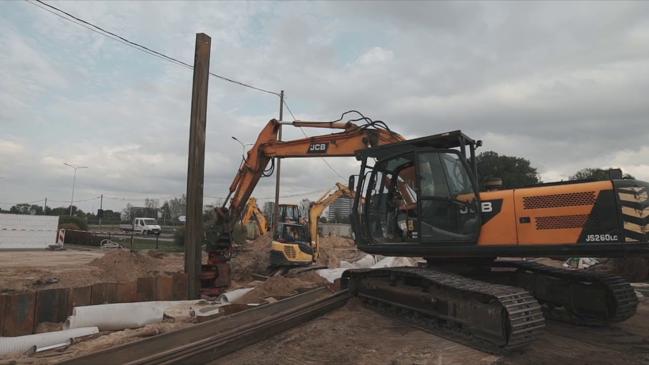 Wonderpile.com - driving sheet piles with Movax technology/ Larssen tipa rievsienas izveide Rīgā