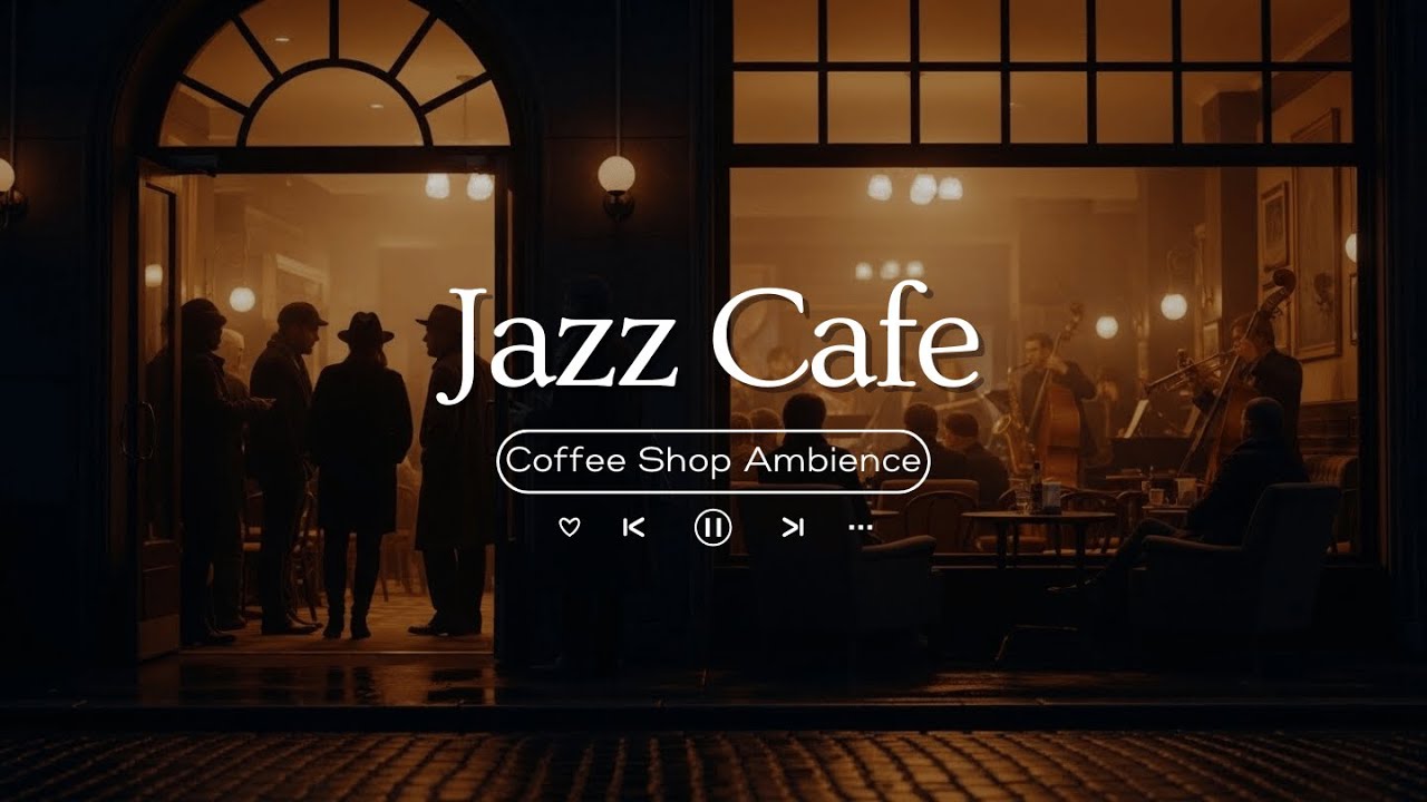 Cozy Winter Jazz at Outdoor Coffee Shop Ambience ⛄ Relaxing Jazz Background Music to Study, Work
