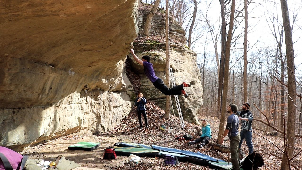 Climbing at The Graveyard in Southern Illinois
