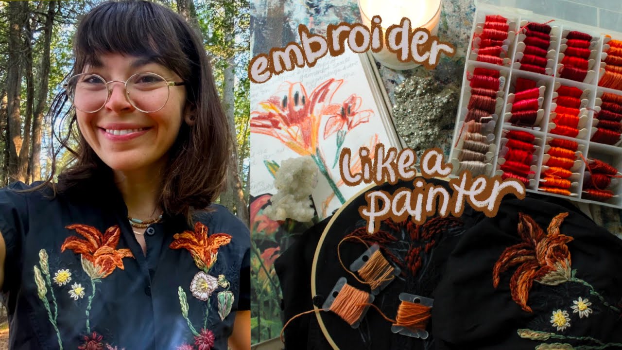 🪡Learn How to Embroider 🍂Flowers🌻on your Garments ✨my ENTIRE process 