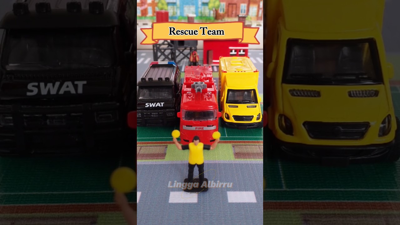 RESCUE TEAM: FIRE ENGINE, AMBULANCE AND POLICE CAR 🤩