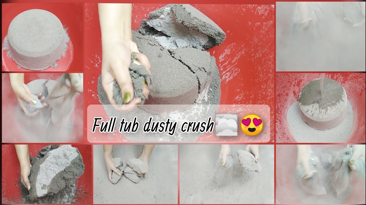 New video 🥁Full tub dusty🌫️ crush crumbling + danmp dry dust yum🎶+ floor crushh satisfying #145