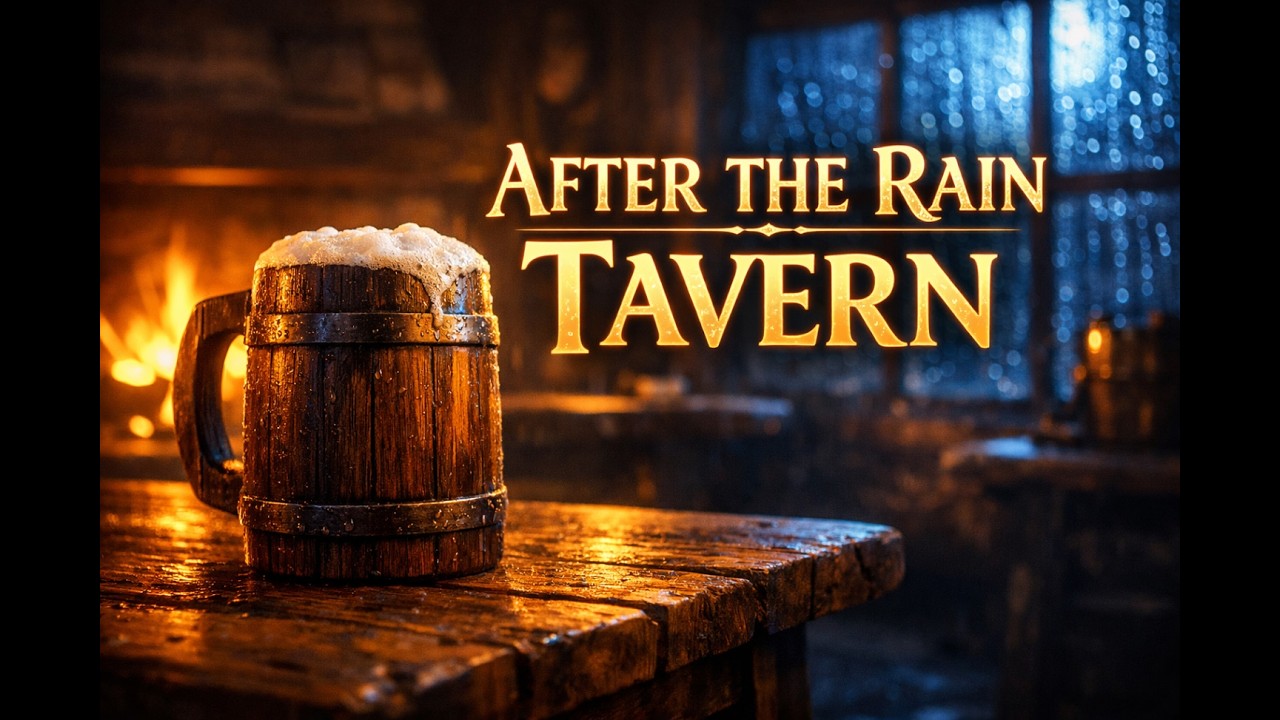 A Quiet Medieval Tavern After the Rain 🍺 Cozy Fantasy Tavern Music for Relaxing & Studying (1 Hour)