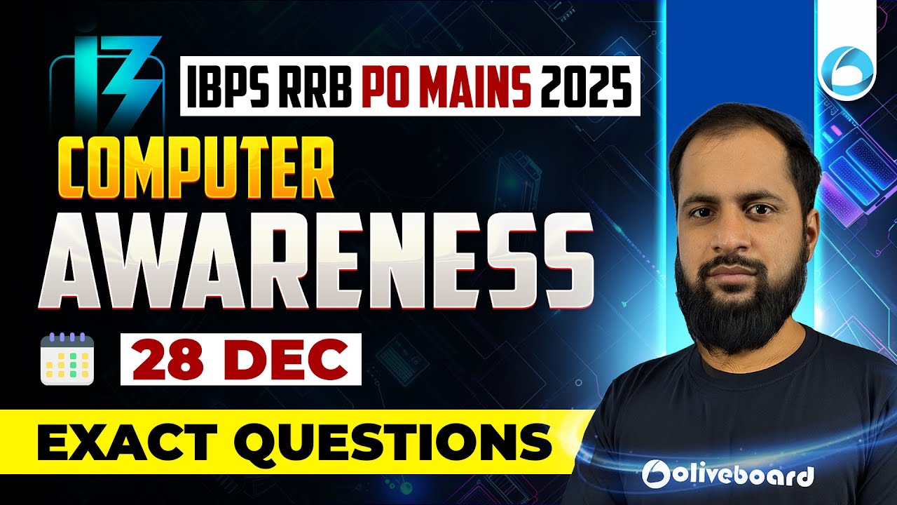 IBPS RRB PO Mains Exam Analysis 2025 | Computer Awareness | 28 Dec Exact Questions | By Khan Sir
